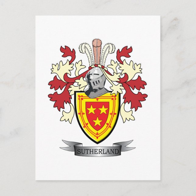 Postal Familia Sutherland Crest Coat of Arms (Anverso)
