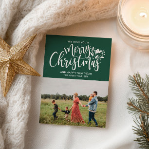 Postal Family Photo Christmas Green