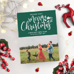 Postal Family Photo Christmas Green<br><div class="desc">Family Photo Christmas Green Postcard</div>