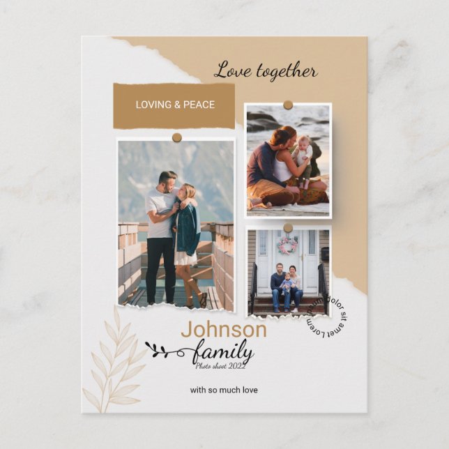 Postal Family Photo Collage Template (Anverso)
