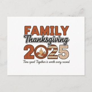 Postal Family Thanksgiving 2025 Postcard | Cozy Candle