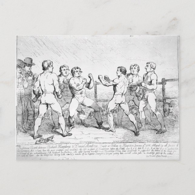 Postal Famosa batalla entre R. Humphreys y D. (Anverso)