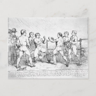 Postal Famosa batalla entre R. Humphreys y D.