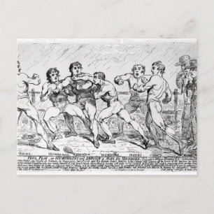 Postal Famosa batalla entre R. Humphreys y D.