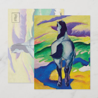 Postal Famosa pintura del caballo azul II por Franz Marc