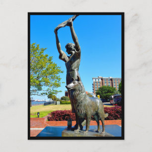 Postal famoso chica ondeando en Savannah, Georgia