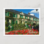 Postal Famoso Claude Monet Giverny Residence Francia<br><div class="desc">Famoso Claude Monet Giverny, Francia French Architecture / Life / Cityscape / Building Postcard / Card para añadir a su colección de memorabilia de viajes. Un regalo/regalo genial para todos los que aman el diseño único personalizado de artículos personalizados, vibraciones positivas, vacaciones, viajes, Europa, destinos populares, tema francés, colores alegres...</div>