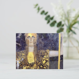 Postal Famoso cuadro de Pallas Athena de Gustav Klimt