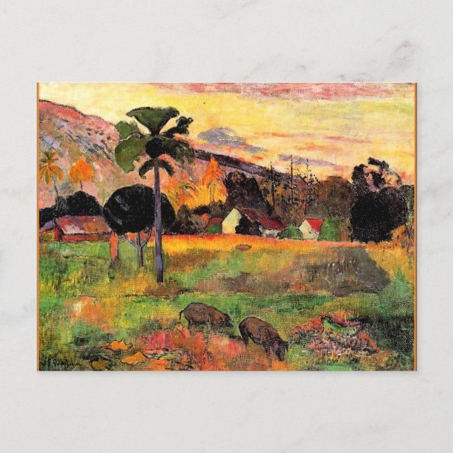 Postal Famoso cuadro de Paul Gauguin, ven aquí (Anverso)