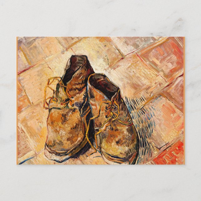 Postal Famoso cuadro de Van Gogh, Zapatos, (Anverso)