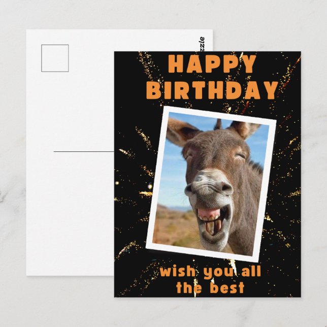 Postal Famoso cumpleaños de burro (Anverso / Reverso)