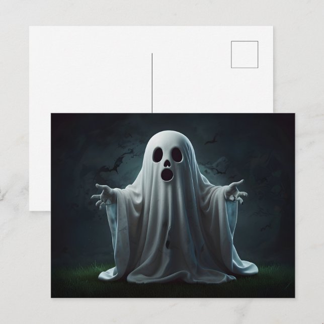 Postal Famoso fantasma de Halloween (Anverso / Reverso)