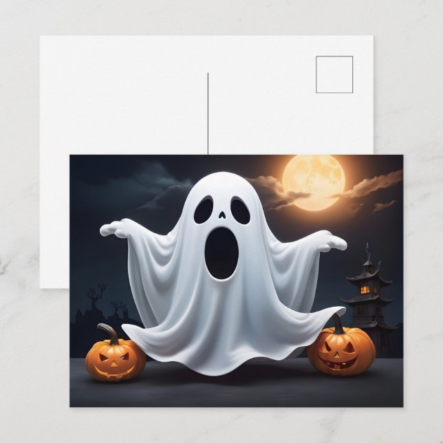 Postal Famoso fantasma de Halloween (Anverso / Reverso)