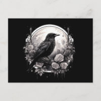 Famoso gallo, luna y Rosa Ilustracion gótico