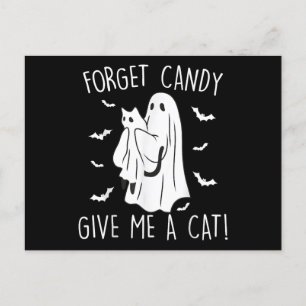 Postal Famoso Gato Halloween Fantasma Olvidar Candy Darme
