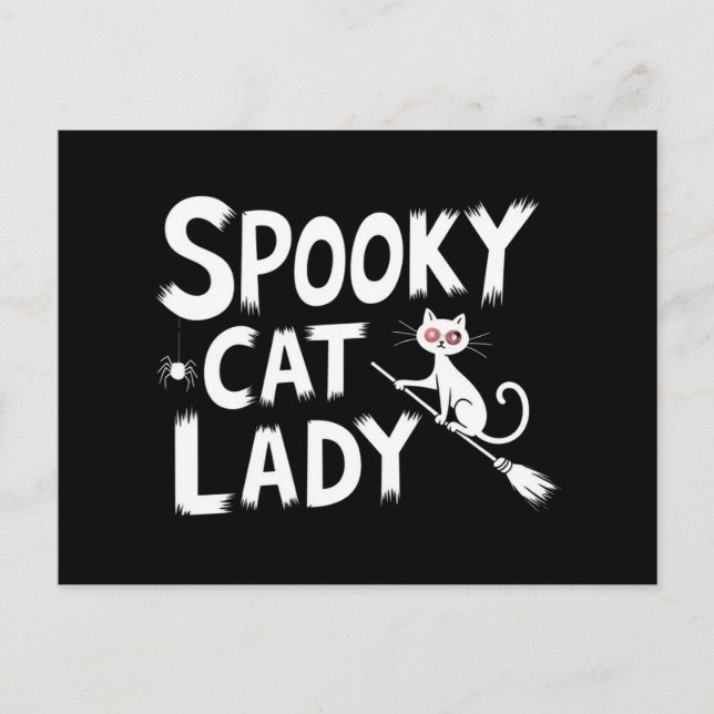 Postal Famoso gato, mamá espantada, gato, dama de Hallowe (Anverso)