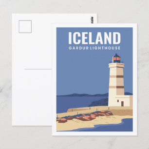 Postal Famoso Ilustracion del lugar de viaje de Islandia