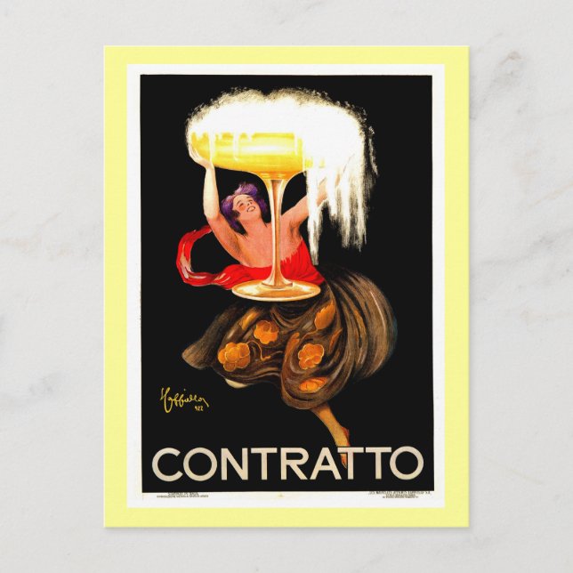 Postal Famoso Leonetto Cappiello Champagne italiano (Anverso)