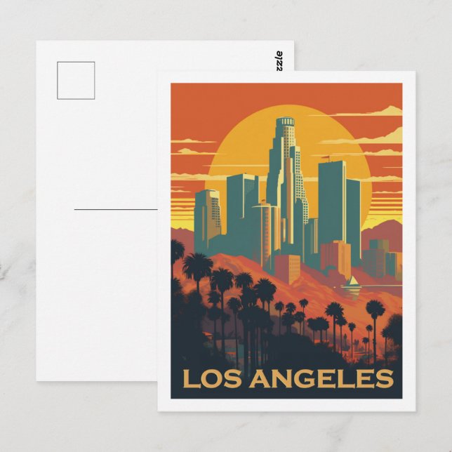Postal Famoso lugar de viaje de los Ángeles California (Anverso / Reverso)