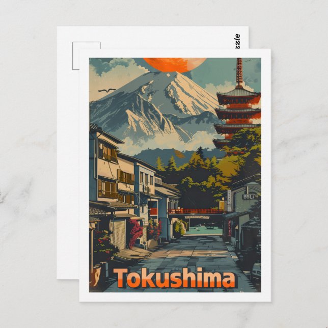 Postal Famoso lugar de viaje de Tokushima Japón (Anverso / Reverso)