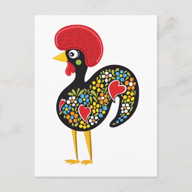 Postal Famoso Rooster de Barcelos Portugal Nr. 07 (Anverso)