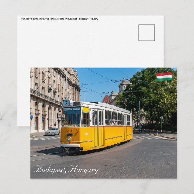 Postal Famoso Tranvía dos en Budapest, Hungría (Anverso / Reverso)
