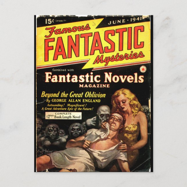 Postal Famosos misterios fantásticos 2_Pulp Art (Anverso)