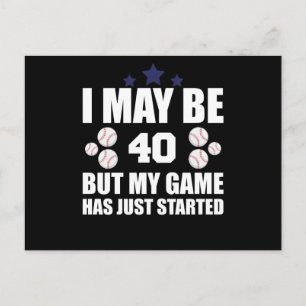 Postal Fan de béisbol de 40 años de 40 años de edad