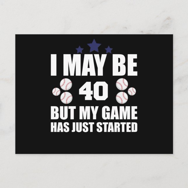 Postal Fan de béisbol de 40 años de 40 años de edad (Anverso)