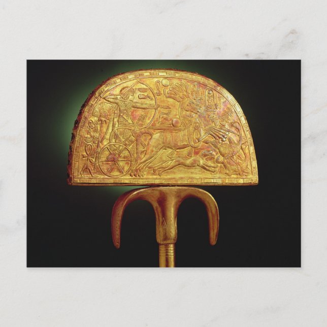 Postal Fanático de plumas de avestruz, de la Tumba de Tut (Anverso)