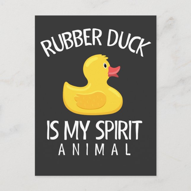 Postal Fanático del pato de goma animal favorito divertid (Anverso)