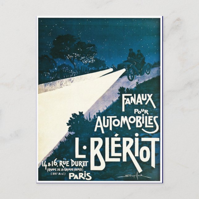Postal Fanaux Pour Automobiles L Bleriot - París, Francia (Anverso)
