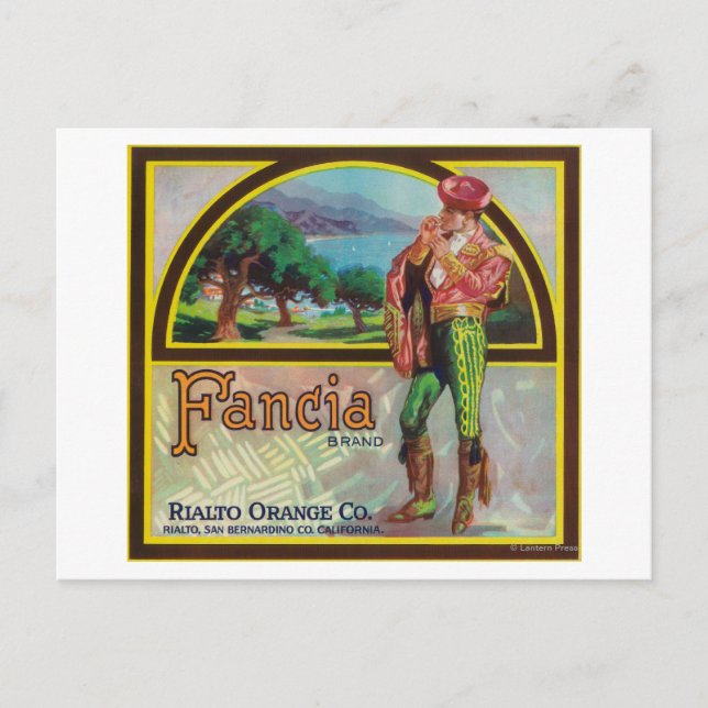 Postal Fancia Brand Citrus Crate Label (Anverso)