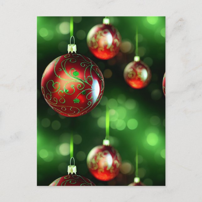 Postal Fancy Christmas Ornamet Card (Anverso)