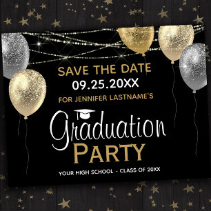 Postal Fancy Graduation Party Save the Date Invitation Po