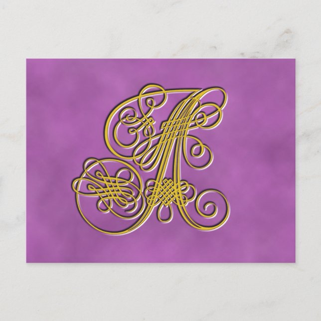 Postal Fancy Royal Monograma A (Anverso)