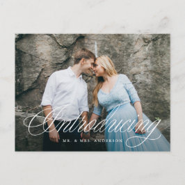 Postal Fancy Script Presenta El Elemento Boda