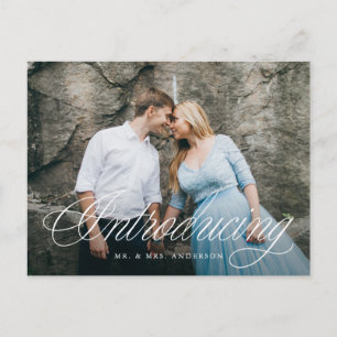 Postal Fancy Script Presenta El Elemento Boda