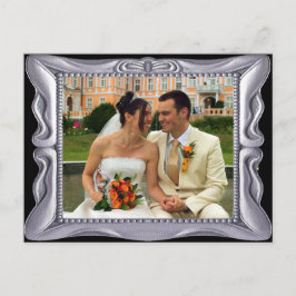 Postal Fancy Silver Frame Añadir Foto Aquí