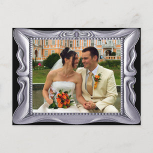 Postal Fancy Silver Frame Añadir Foto Aquí