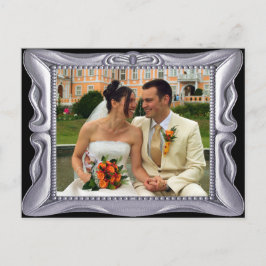 Postal Fancy Silver Frame Añadir Foto Aquí