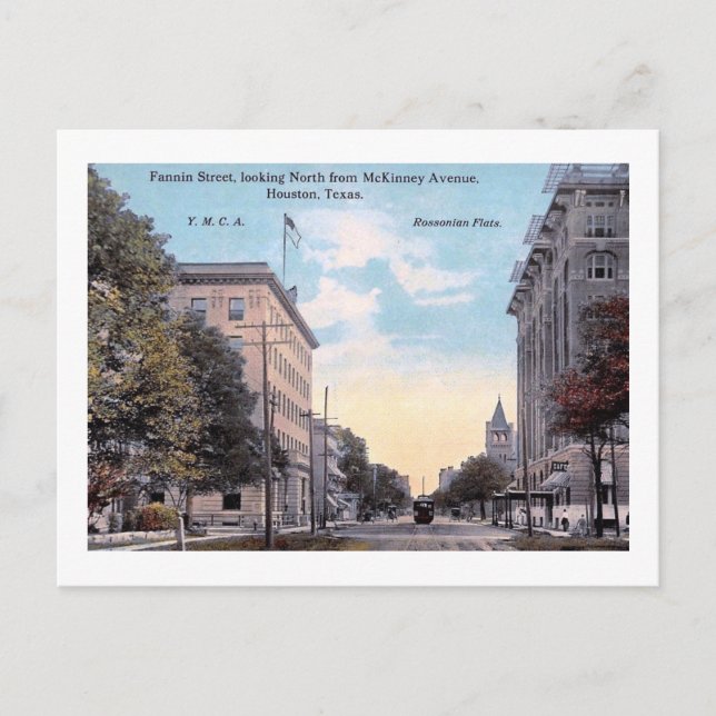 Postal Fannin St., Houston, Texas Vintage (Anverso)