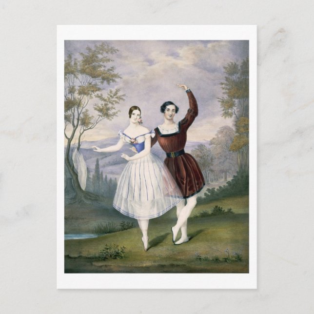 Postal Fanny Cerrito (1817-1909) y Sigr. Guerra, en (Anverso)