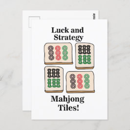 Postal Fans de Mahjong Tiles Luck Strategy Player