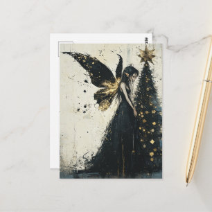 Postal Fantasia adorable de hada de Navidad