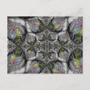 Postal Fantasía Arte fractal arcoiris