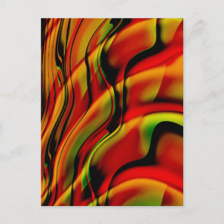 Postal Fantasia Con Arte Fractal Rojo Fino