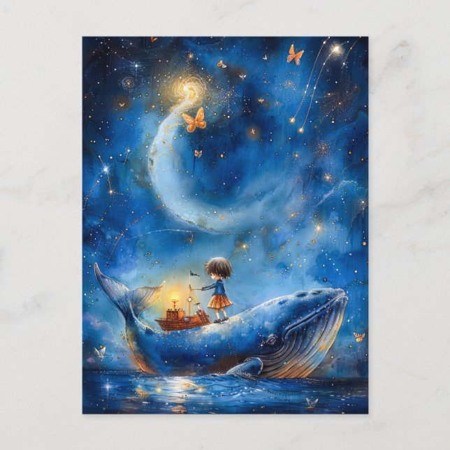 Postal Fantasía de ballenas (Anverso)