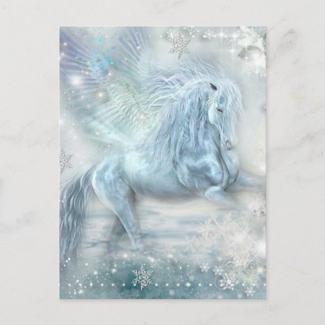 Postal Fantasía de hielo Pegasus (Anverso)