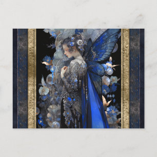 Postal Fantasía de la mujer azul